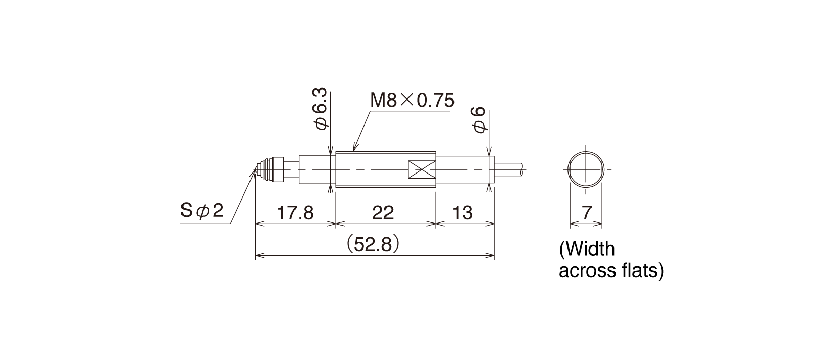 CSP087B-Aの外径寸法図1
