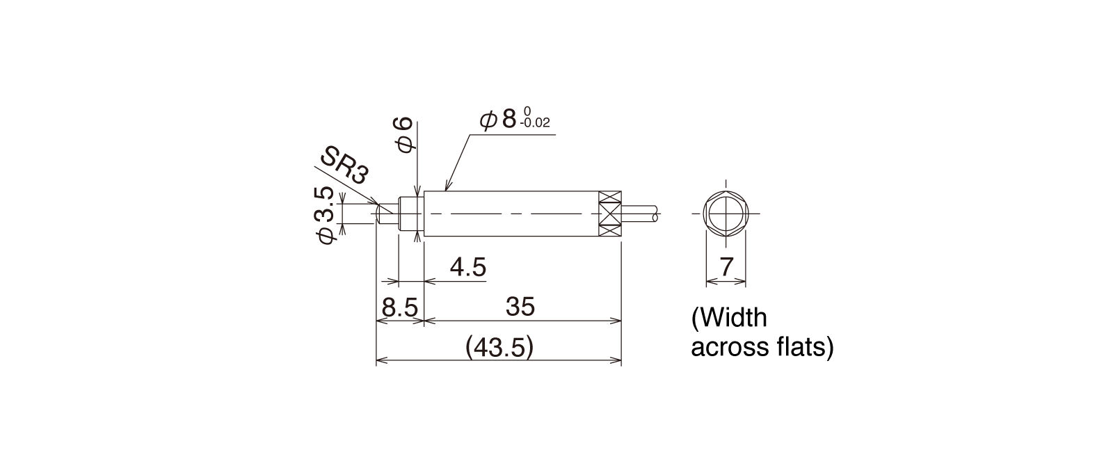 CSS80A-Lの外径寸法図1