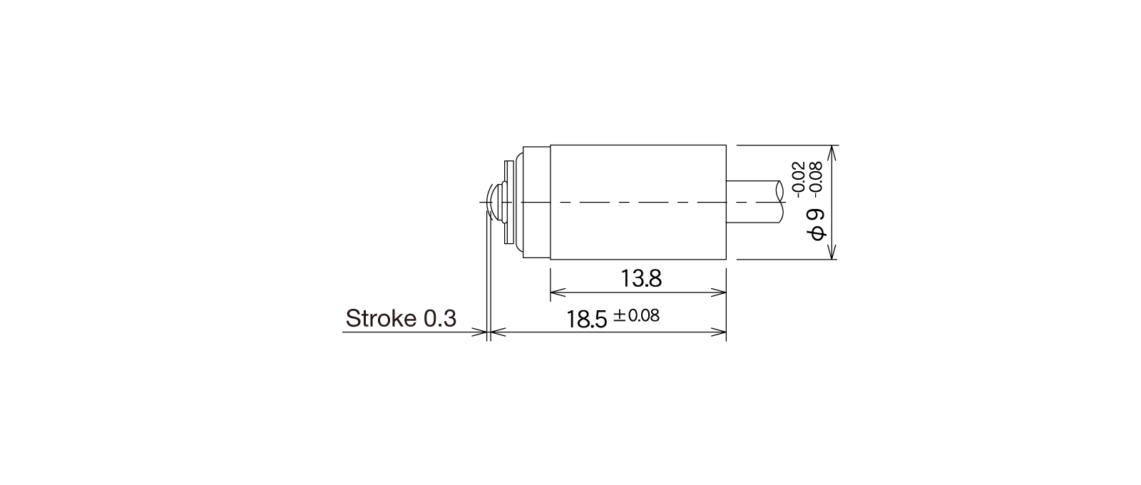 STM62A-Lの外径寸法図1
